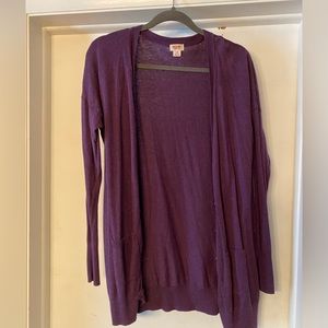 Purple cardigan